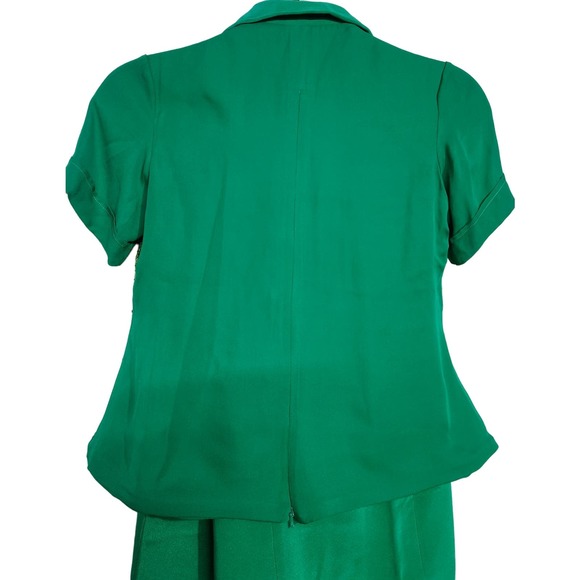 Samy Gicherman Embellished Emerald Green Silk Skirt Set XL/2XL - Picture 5 of 6